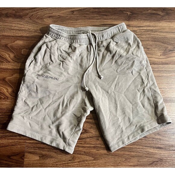 Pangaia 365 Cotton Midweight Long Shorts Men's S Drawstring Tan Organic Cotton - Picture 1 of 8